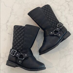 Wonder Nation Kids Black Quilted Boots